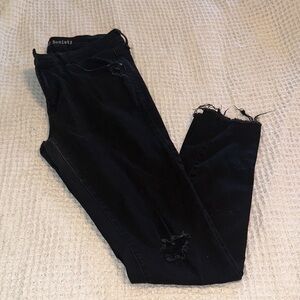 Articles Of Society Women's Black Distressed Cropped Jeans